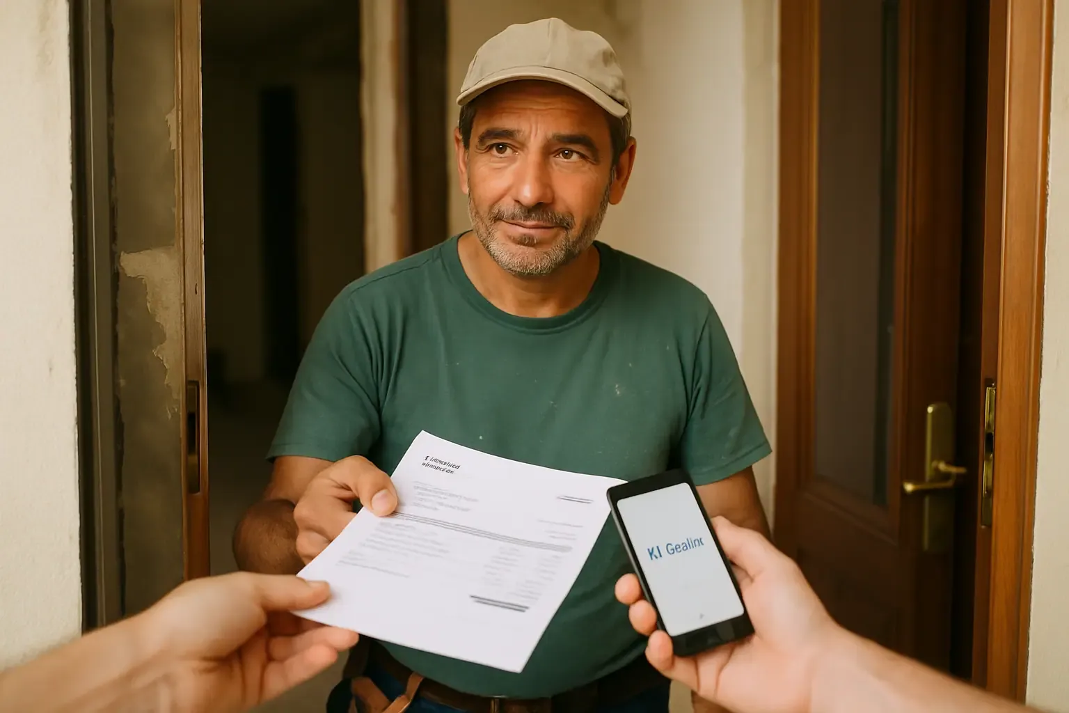Factura de anticipo de una reforma emitida con Verifactu
