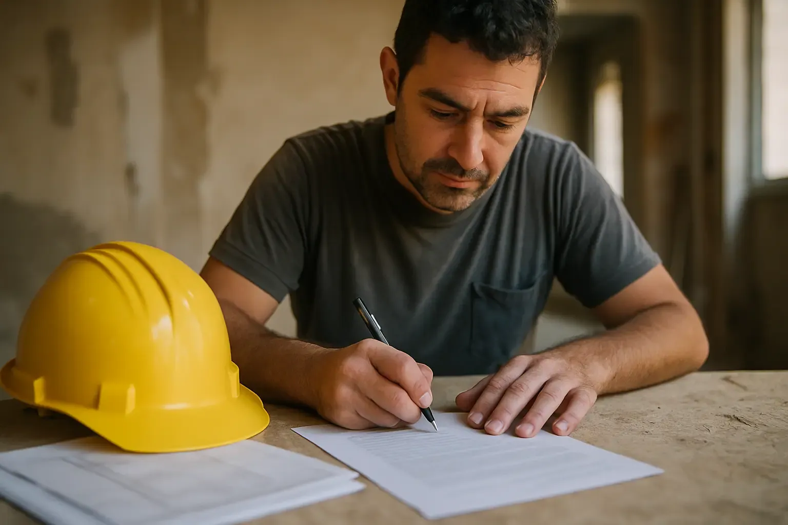 Cliente y reformista firmando un contrato de reforma para evitar impagos