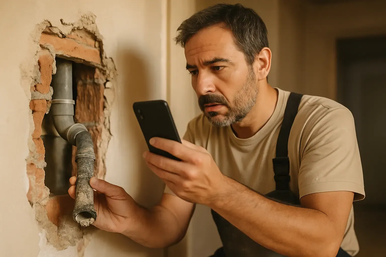 Reformista documentando un imprevisto en obra para poder cobrarlo