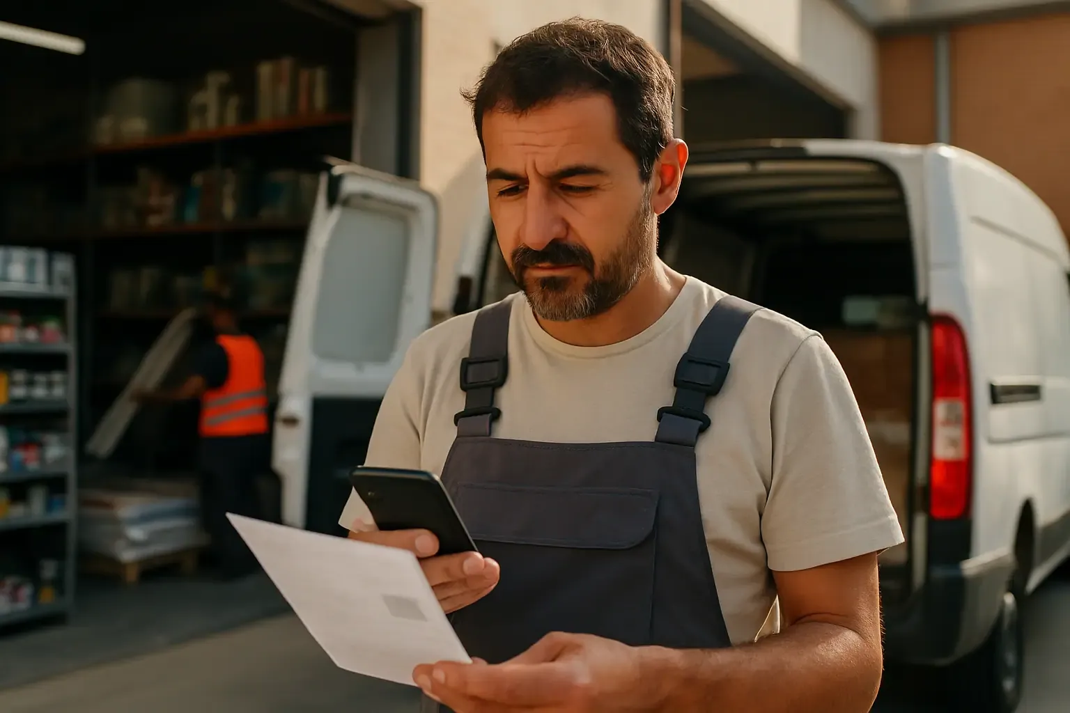 Reformista llevando al día los pedidos de material de sus obras