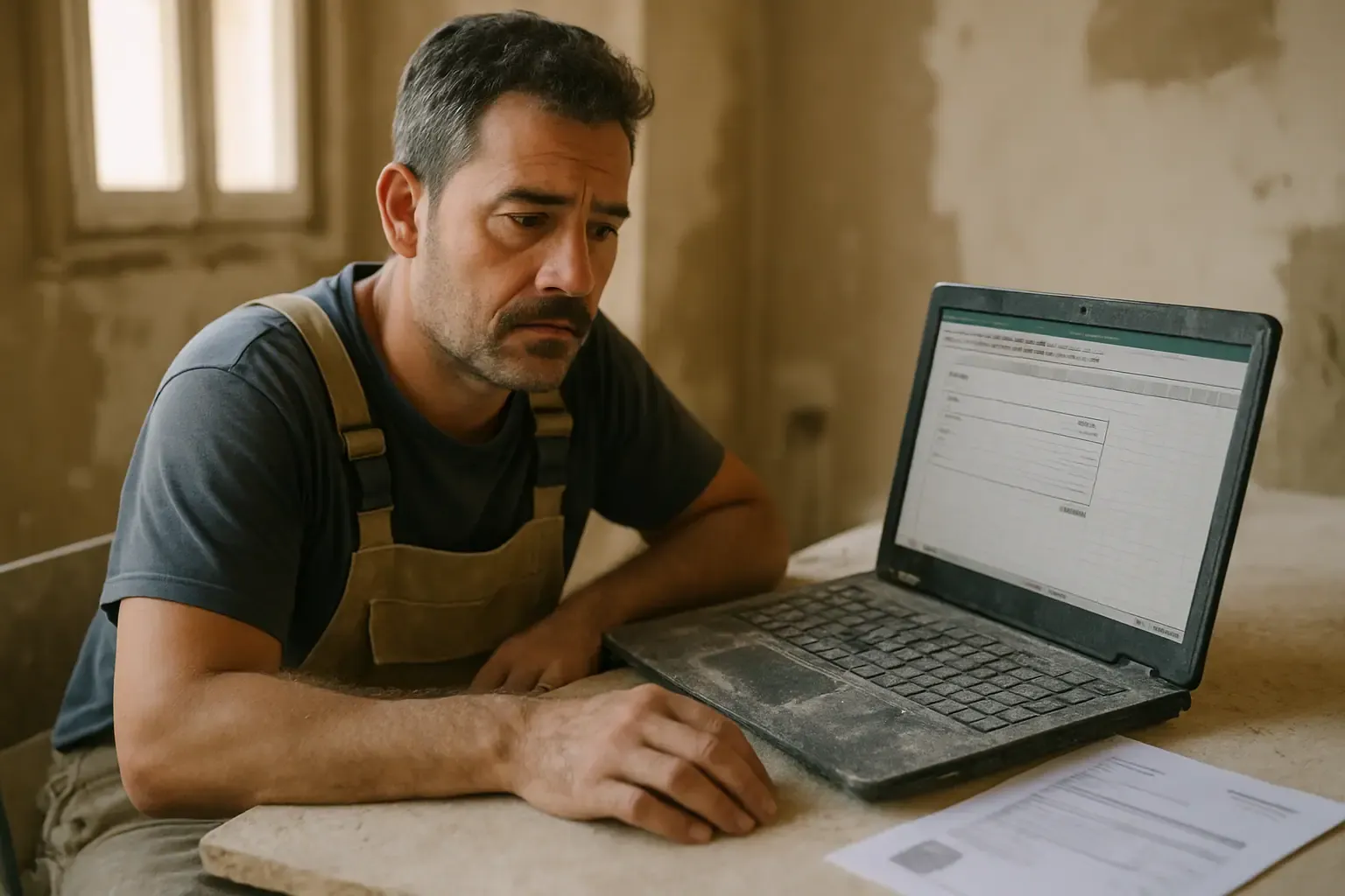Factura de reforma hecha en Excel, un método que deja de ser válido con Verifactu